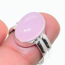 Pink Rose Quartz Gemstone Handmade 925 Sterling Silver All Size Ring For Gift