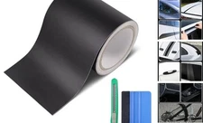  Vinyl Wrap Tape Roll Self-Adhesive Black Out Chrome 5 Inch x 30ft Matte Black