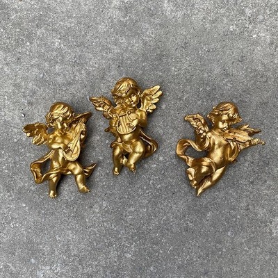 Gold Angel Statue Cherub Wandskulptur Sammlerstück für Home Bar Decor
