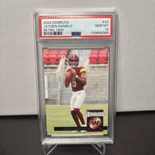 JAYDEN DANIELS 2024 Panini Donruss #22 Retro 1994 Rookie RC Commanders PSA 10