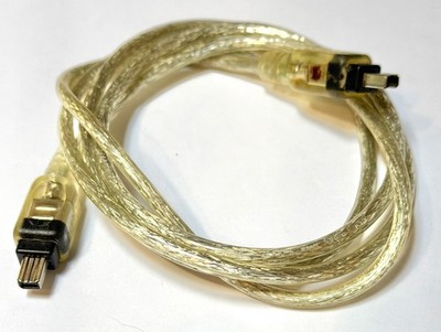 IEEE 1394A 4-Pin to 4-Pin FireWire 400 iLINK DV Cable 6 ft   Clear