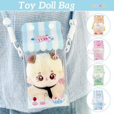 Toy Doll Bag Cute Milk Carton Badge Display Bag Decor for Outing with Lanyard.
