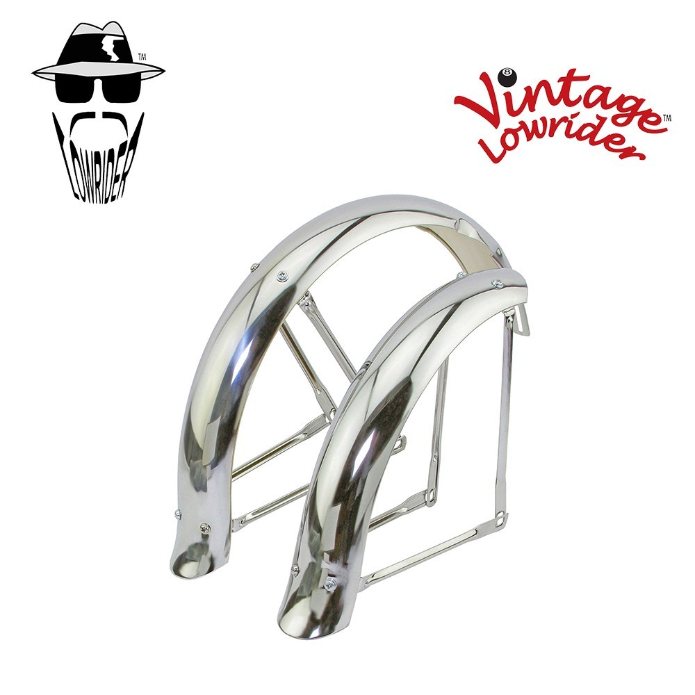 16" Lowrider Bike Flared Adjustable Fender Set Chrome Bicycl