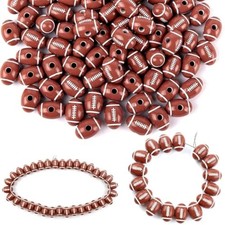 , 100 pack football beads 18mm for sport jewelry making necklace brace