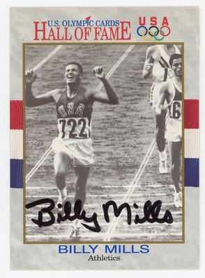 Billy Mills-Signed 1991 Impel U.S. Olympic Cards Hall of Fame #24 Trading Card