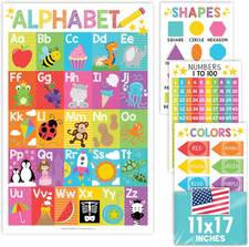 ABC Posters for Classroom Wall - Shapes, 1-100 Number Chart, Color  Alphabet Le
