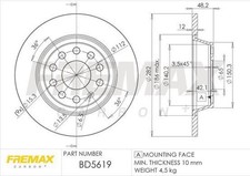 Rear Brake Disc Rotors for Skoda Superb 3T 1.8L PETROL CDAA 2009 - 2016
