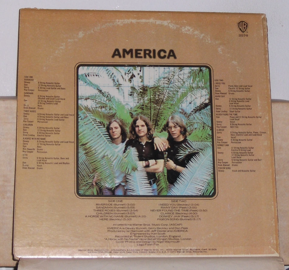 America - Self Titled - 1971 Vinyl LP Record Album - Image 2 of 2
