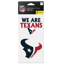 HOUSTON TEXANS WE ARE TEXANS 4"X4" DIE CUT DECAL 2-PACK CAR HOME NEW WINCRAFT   