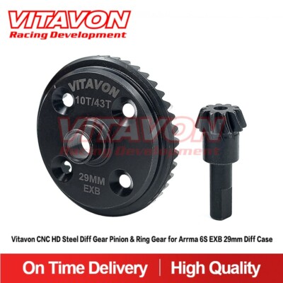 Vitavon CNC HD Steel Diff Gear Pinion&Ring Gear For Arrma 6S EXB 29mm Diff Case