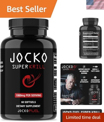 Super Krill Oil 1000 mg   Omega-3 Softgels for Joint & Brain Health - 60 Count