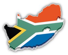 South Africa 3d Map World Flag Car Bumper Sticker Decal