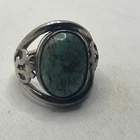Vintage Turquoise Ring Sterling Silver Blue Gemstone Size 6.5 , 925