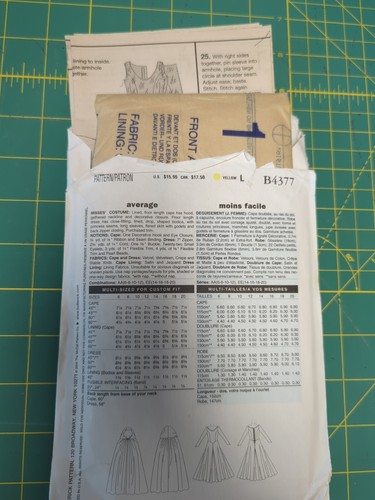 Butterick Costume B4377 Renaissance MEDIEVAL LOTR Gown Pattern Sizes 14-20 UNCUT - Picture 3 of 4