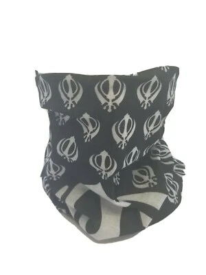 ONLINESIKHSTORE Sikh singh kaur punjabi khanda bandana fleece neck warmer protection face mask a
