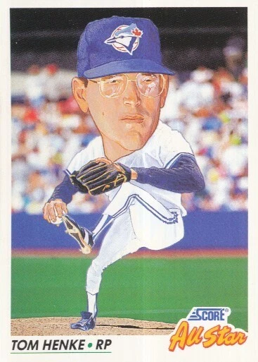 #439 ALL STAR TEAM # TOM HENKE # BASEBALL CARD SCORE NFL '91 - Photo 1/2