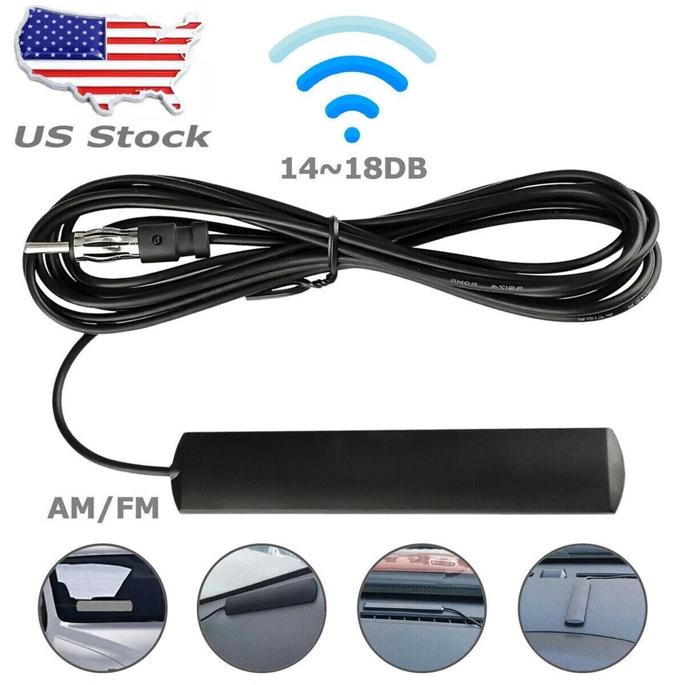 Car Interior Hidden Amplified Antenna Electronic Stereo AM/FM Radio Universal Foto 2 de 4