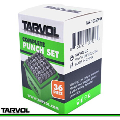 Tarvol Complete Number Letter 1/8  Metal Stamp 36 Piece Steel Punch Set A-Z 0-9