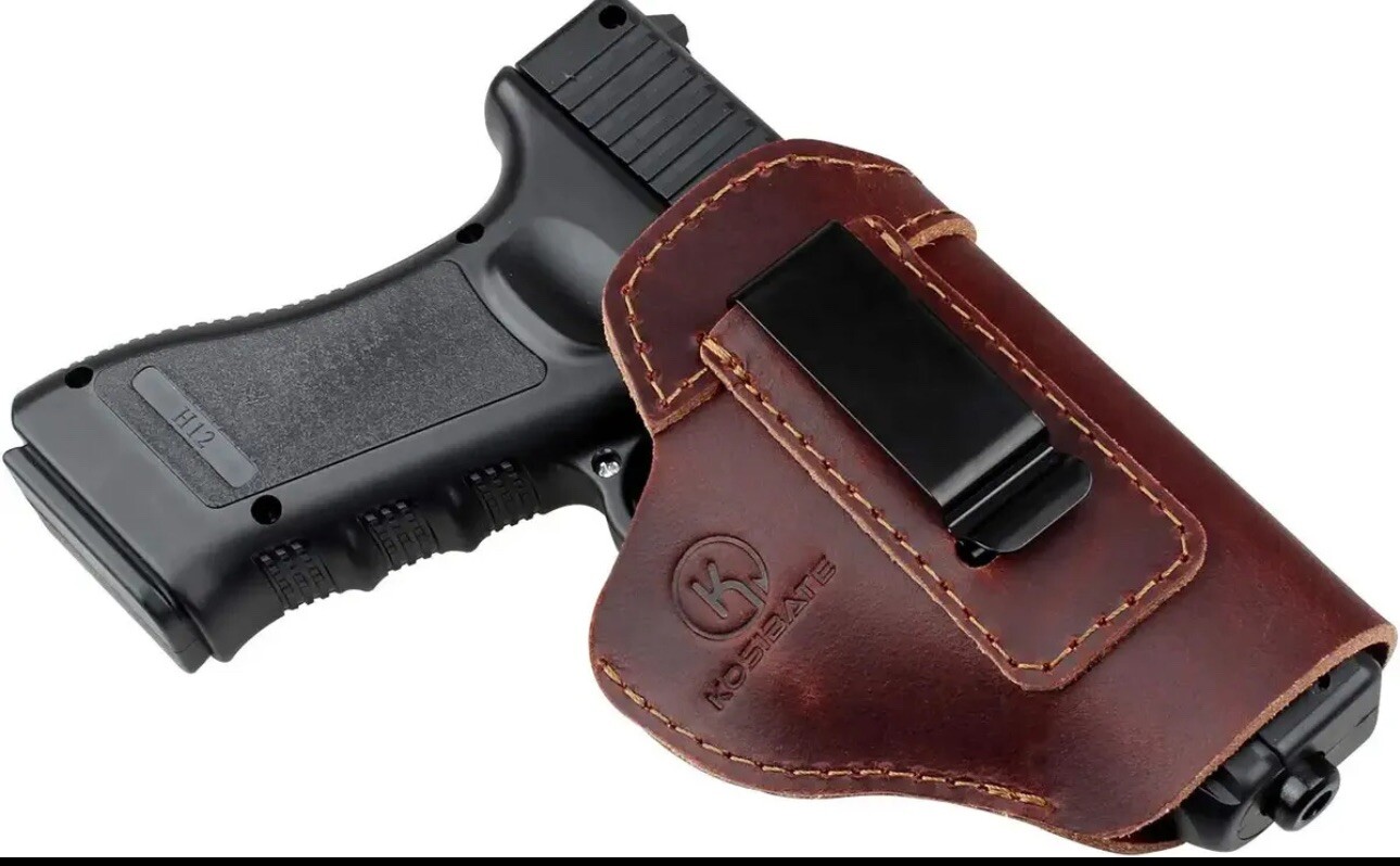 Right-handed brown leather IWB holster for Glock G43X