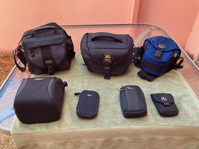 Camera Bag Lot - Seven Bags or Pouches - Lowepro Tamrac Ruggard