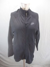 NIKE Size S Womens Black Full Zip Stand Collar Pocket Long Athletic Jacket 202