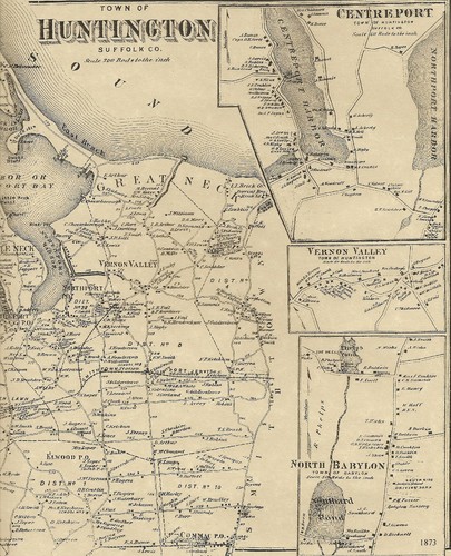 Cartes Huntington Centerport Commack North Babylon 1873 avec noms des propriétaires affichés - Photo 3 sur 6