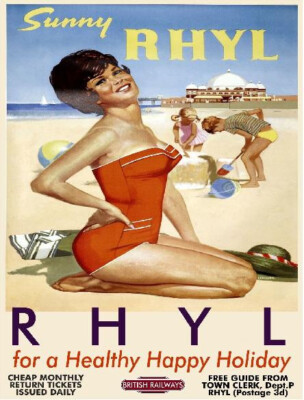 RHYL BRITISH RAIL RETRO METALLSCHILD / PLAKETTE GARAGE SCHILD WERKSTATT A4