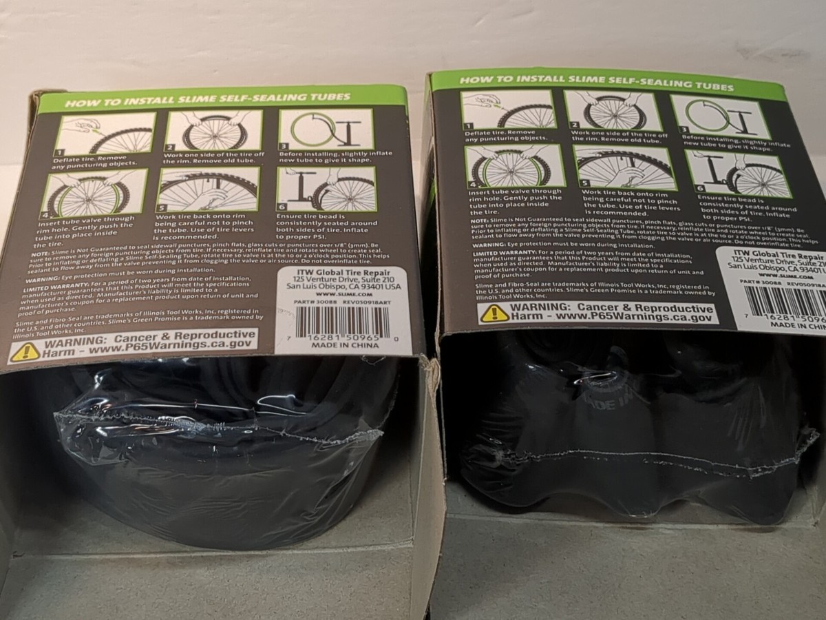 Set of 2 Slime Self Sealing Tube Bicycle 27.5 x 2.0-2.40 Schrader