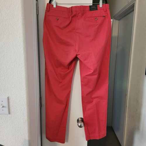 NEW Ralph Lauren POLO Mens W37" L32" Straight Fit Stretch Chino Pants Spring Red - Picture 2 of 12