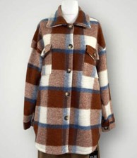 Drwal Koszula w kratkę Bluzka Lekka kurtka Brązowa