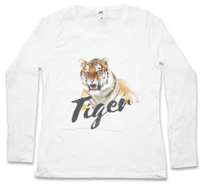 TIGER DAMEN LANGARM T-SHIRT Tigers Fur Tattoo Asia White Africa Welfare Cat