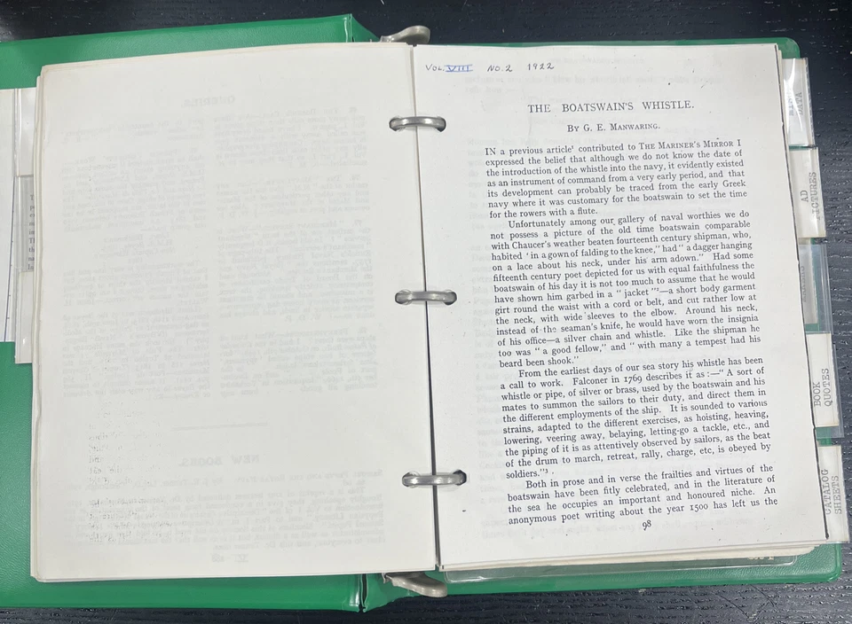 Libro antiguo silbato de contramaestre de coleccionistas vintage 1969-1992 catálogo marinero Foto 3 de 4