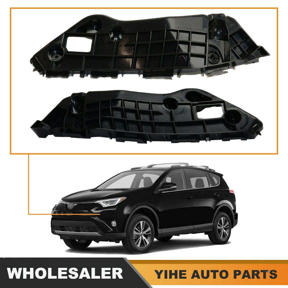 For RAV4 16-18 Front Bumper Brackets Retainers Left Right 52536