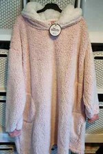 Primark Pink Borg Ladies Snuddie M/L Hooded Oversize Blanket Hoodie Snoodie
