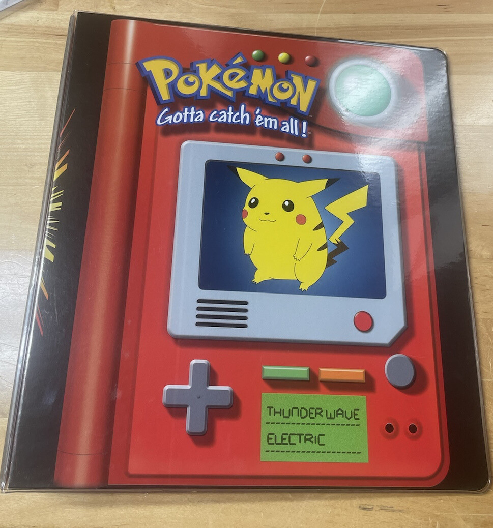 Pokemon Pikachu Trading Card Album Vintage 1997 3 Ring Binder New