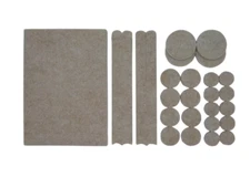 Felt Furniture Pads Beige Self-Adhesive Round Rectangular (27-Piece) Everbilt