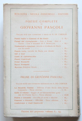 Giovanni Pascoli La mirabile visione 1923 Zanichelli Storia Divina Commedia - Foto 5 di 5