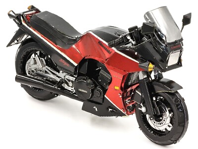 KAWASAKI GPZ900R MOTORCYCLE RED & BLACK STEEL MODEL KIT BY METAL