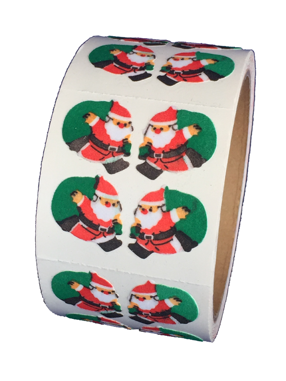 400 Santa Claus Stickers in roll of 100 modules (2