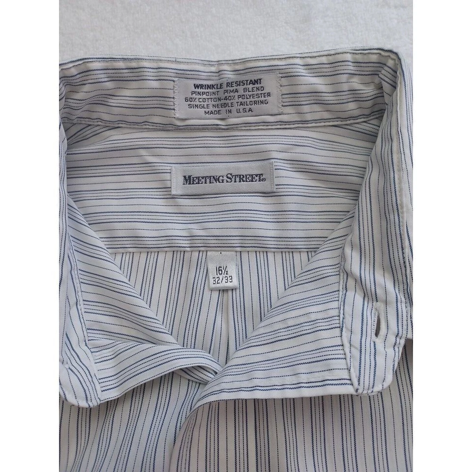 Camisa de vestir para hombre 16,5 manga larga abotonada hecha en EE. UU. Foto 4 de 4