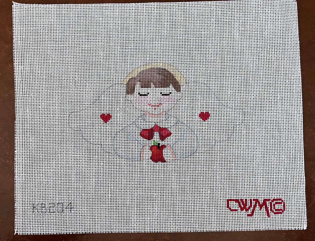 CWM School Boy September Angel Hand Painted Needlepoint Canvas 18