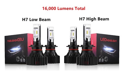Alla Lighting LED High Low Beam Headlight Bulb Light Kit for ELISE, Xenon White