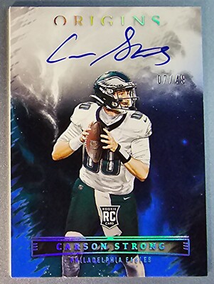 2022 PANINI ORIGINS CARSON STRONG ROOKIE AUTO SP #d /49 #RAU-CST EAGLES