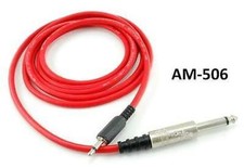 6ft 3.5mm Mono Mini Plug to 1/4" Male Plug Audio Ultra Flex Red Cable, AM-506