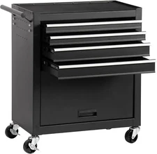 4-Drawer ool Chest with Wheels & Lock & Key,Mobile Tool Trolley Cart for Garage