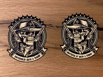 2x SKULL Protected Aufkleber Sticker Bike Hotrod Oldtimer Vintage Rat V8 V2 M388
