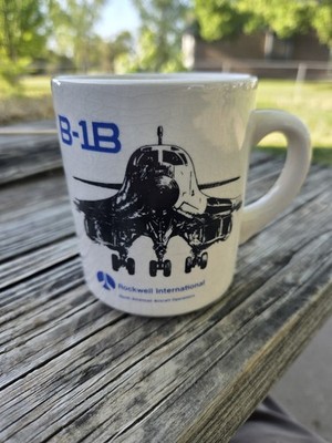 Vtg Rockwell International B-1B North American Aircraft Operations Coffee Mug 
