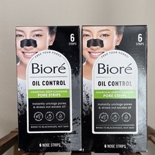  2 Biore Oil Control Charcoal Deep Cleansing Pore Strips - 6 Per Box