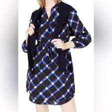 NWT Maison Jules Blue and Black Shirt Dress