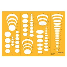 4-in-1 Ellipse Template 15  30  45  60  Drafting Stencil 327x232mm